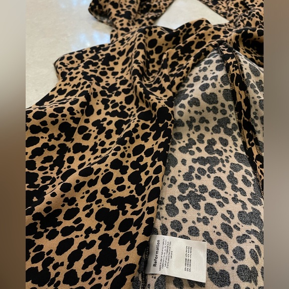 Reformation Elton Abstract Animal Print Cutout Midi Dress Size 2 - Picture 9 of 12